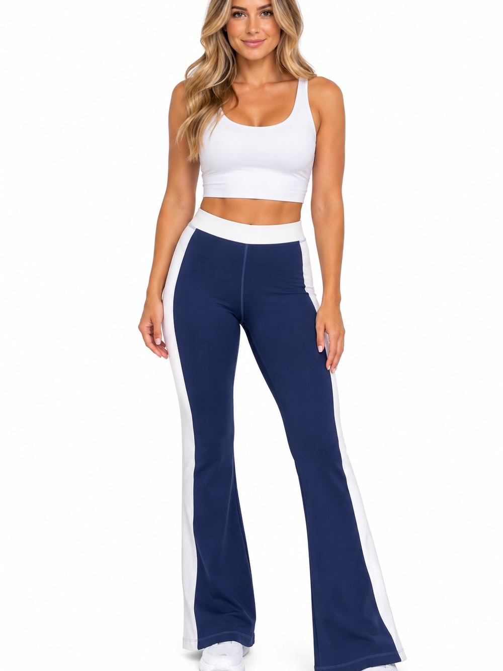 lululemon athletica Navy and White Flare Leggings Brand New Condition!